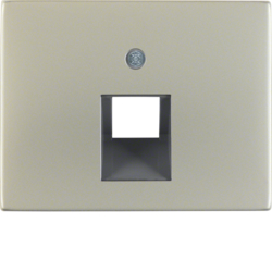 14077004 Centre plate for FCC socket outlet Berker K.5, stainless steel,  metal matt finish