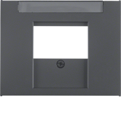 6810347006 Centre plate with TDO cut-out Labelling field,  Berker K.1, anthracite matt,  lacquered